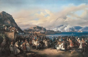  Entrada Pintura - La entrada del rey Otón de Grecia en la histórica guerra de Nauplia Peter von Hess